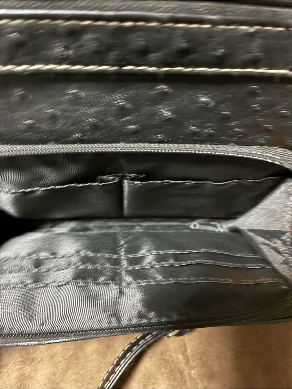 Koltov Black Faux Ostrich Crossbody Bag - Picture 6 of 7